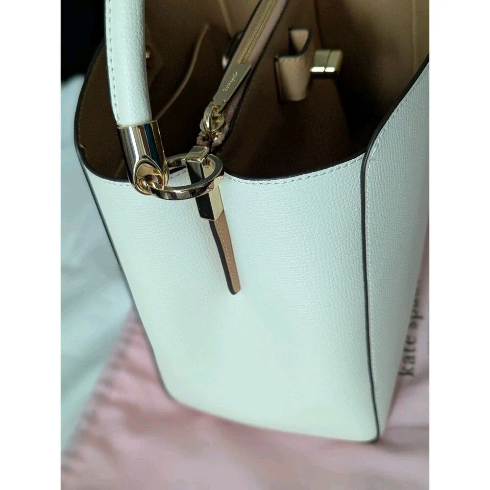 Kate Spade Phoebe White Meringue Satchel Top Handle/Crossbody Handbag Purse